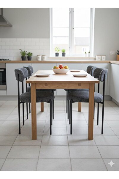 METALORD AKSESUAR Teddy Sandalye- 4'LÜ Yumuşak Kumaşlı, Rahat Oturumlu, Metal...