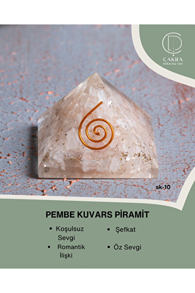 ÇAKRA DOĞAL TAŞ Pembe Kuvars Piramit