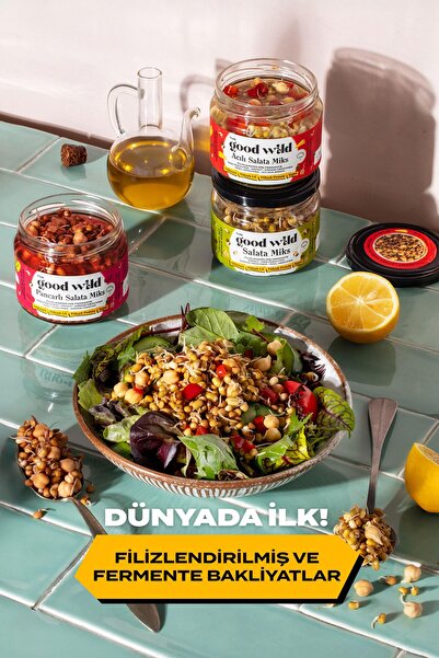 THE GOOD WİLD Filizlendirilmiş Fermante Acılı Salata Miks | Yemeye Hazır Glutensiz Ürün | Vegan | 300 Gr
