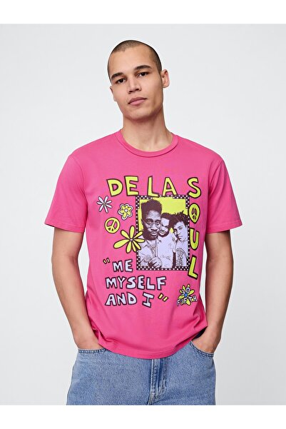 GAP Erkek Pembe De La Soul Grafikli T-Shirt