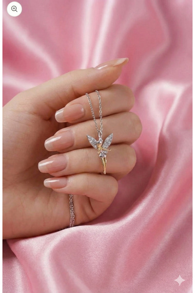 Aktemur Silver 925 Ayar Gümüş Tinker Bell Melek Kolye