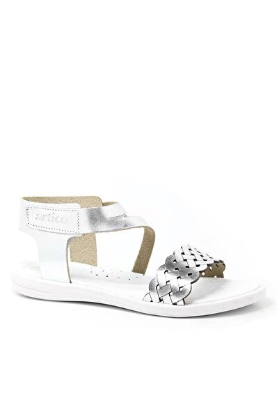 Artico Etoile Genuine Leather Vaketa Silver Gray Girls Sandals