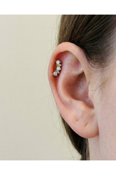 alysa jewelry Cerrahi Çelik şık taşlı Piercing, helix, conch