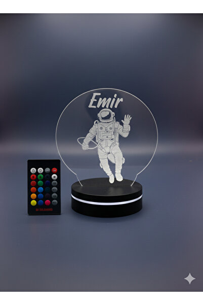 Eymi Design Kişiye Özel Astronot LED Lamba – Çocuk Odası Gece Lambası