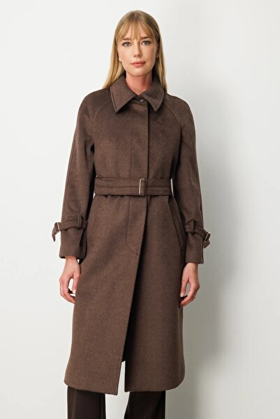 Ekol Kuşaklı Kaşe Manto 6057-26k