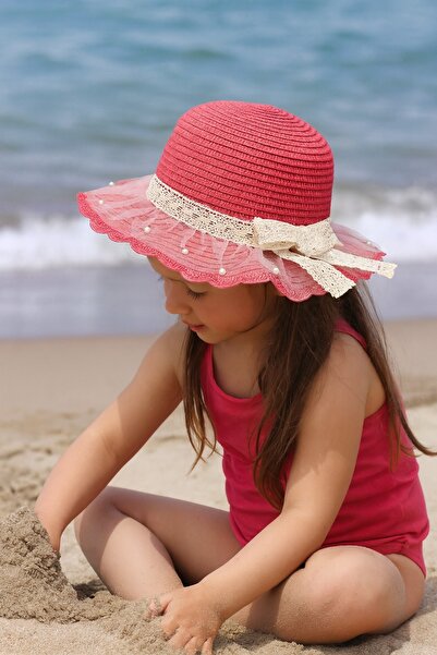 Prahar Ribbon-Detail Tulle-Beaded Girl's Fedora Hat