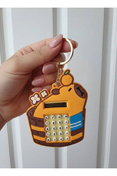 Ceylan Kırtasiye Kapibara Figürlü Labirentli Mini Hesap Makinası Anahtarlık C...
