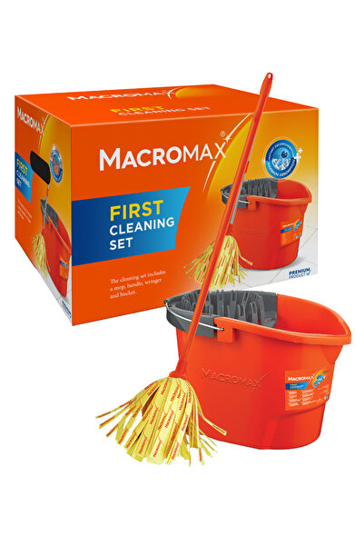 MACROMAX First Mop Set Up-Down Manual Wring with Microfiber Head