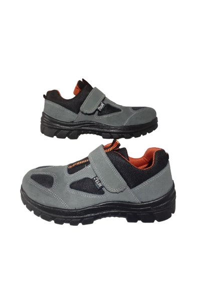 ELDİ Power Men's Grey-Orange Steel Toe Suede Work Safety Shoes Eldi320-999