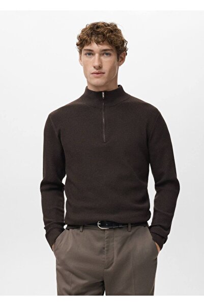 MANGO Man Ribana fermuarlı yaka kazak