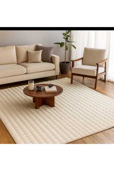 AKSU Bubble bej üx modern yumuşak kaymaz taban peluş puffy hol mutfak salon ç...