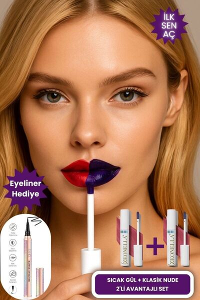 Zeonella Beauty Soyulabilir Ruj Sıcak Gül & Klasik Nude 2 Li Avantajlı Paket ...