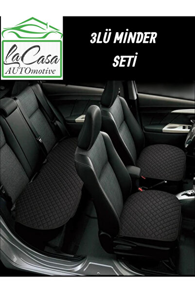 la casa Husă de scaun auto LaCasa de lux, ergonomică, ortopedică, jacquard, matlasată (set de 3) NEGRU