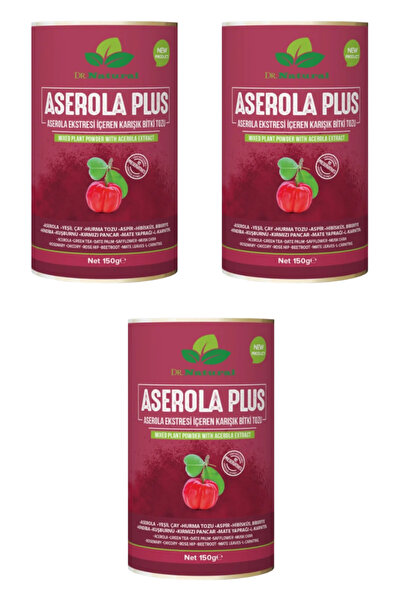 DRNATURAL 3 Adet Aserola Plus Acerola Ekstresi Içeren Karışık Bitki Tozu 150 Gr.