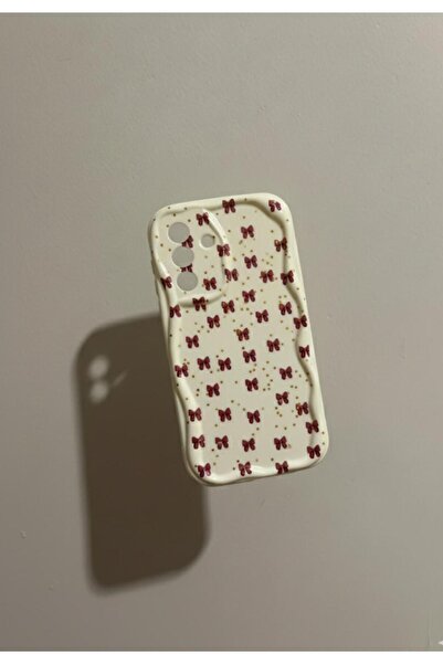 yuscerham Samsung Galaxy A05s Uyumlu Kırmızı Fiyonk Desenli Yumuşak Silikon Kılıf