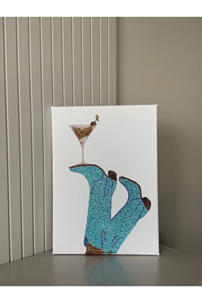 YADA Mavi Çizme - Rhinestone Kit, Diamond painting, Kristal Taş Yapıştırma 25...