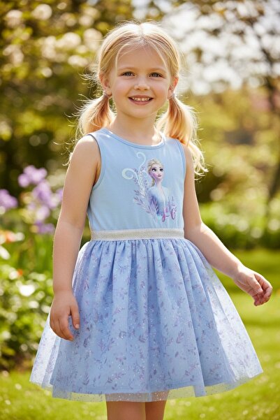 SeaBubbles Eteği Simli Elsa Kız Çocuk Elbise