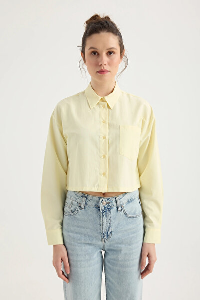 Sevilen Tekstil Cepli Crop Gömlek