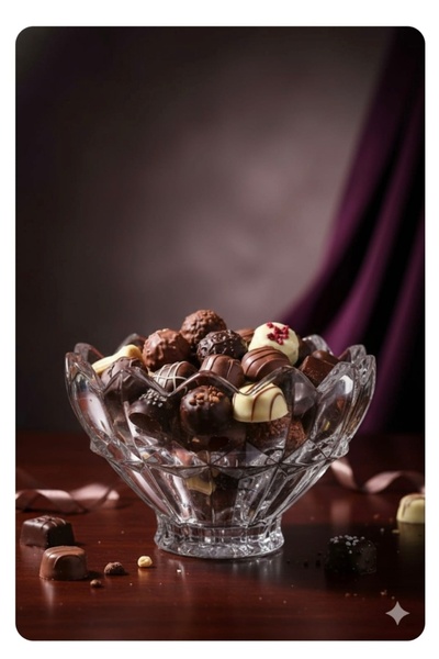 ORTAKÖY CENNETİ Crystalized Chocolate-Colored Presentation Bowl for Home, Off...