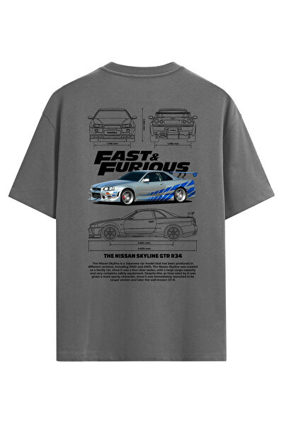 VEK Футболка великого розміру SKYLINE FAST AND FURIOUS