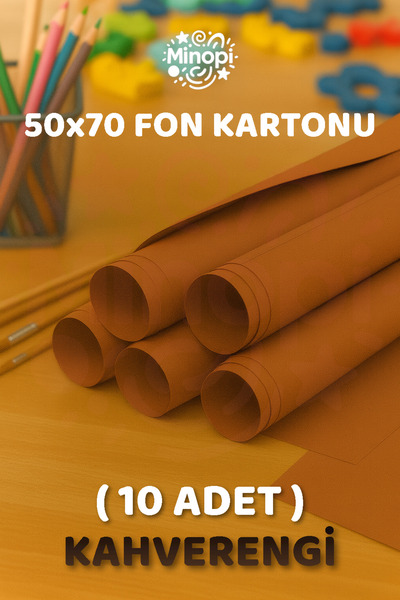 Minopi Brown Background Cardboard 50X70 cm 10 Pack Colored Background Cardboard