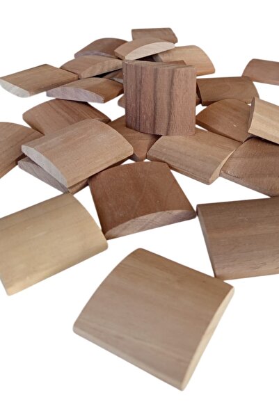 değerli hobi ahşap ceviz 4x4 tasarım parçalar 50 adet