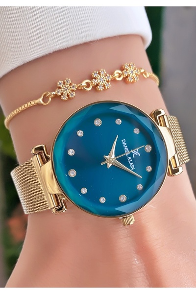 Daniel Klein Marka Altın Renk 2 Yıl Garantili Kadın Kol Saati - Bileklik Hediyeli