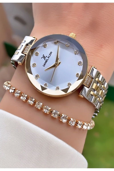 Daniel Klein Marka Sarı Gümüş Renk 2 Yıl Garantili Küçük Kasa Kadın Kol Saati - Bileklik