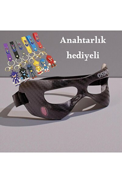 HOŞGARDENS Lastikli Karbon Desen Çocuk Futbolcu Maske+ Sürpriz Anahtarlık Hed...