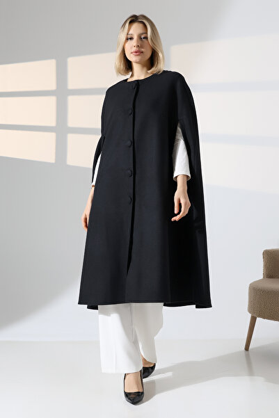 ensade Düğme Detay Kolsuz Kaşe Panço