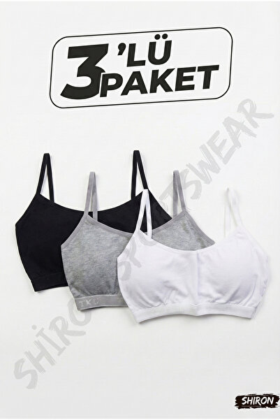 Shiron Sportswear&Company Pachet de 3 bustiere din bumbac cu bretele pentru f...