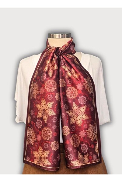 POZİTİF MRK KIRMIZI FULAR KARTANESİ DESENLİ YENİ YIL