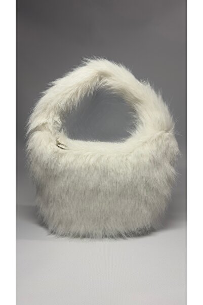 Sola co Lolita Suni Kürk Beyaz Omuz Çantası