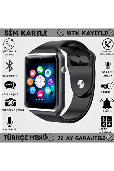 Marka Akıllı Saat Btk Kayıtlı Saat Mesaj Okuma Sım Kartlı Ve Bluetooth Telefo...