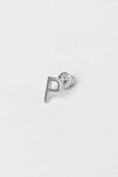 So CHIC... My Story P Harfi 18 Ayar Beyaz Altın Kaplama Gümüş Tek Küpe