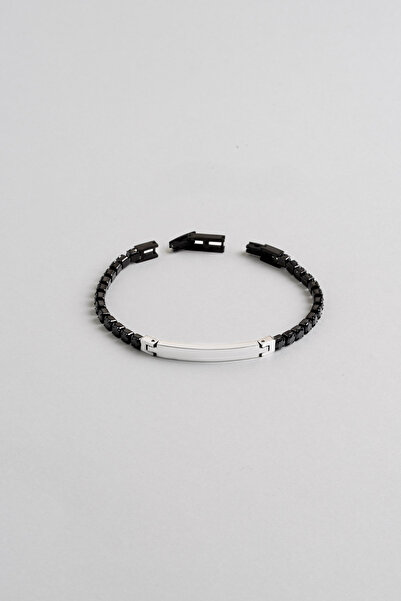 So CHIC... Black Stone 19 cm Steel Men's Bracelet