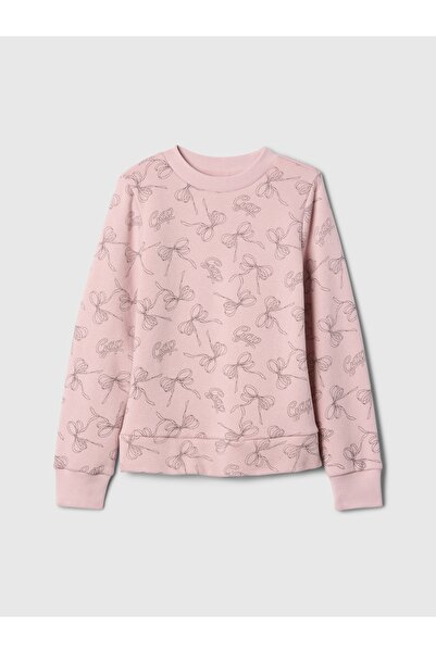 GAP Kız Çocuk Pembe Gap Logo Fleece Sweatshirt