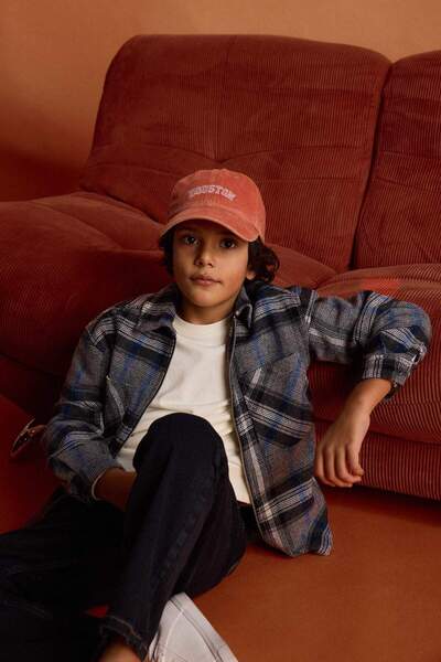 DeFacto Flanelljacke mit Reißverschluss und kariertem Muster für Jungen mit Polokragen G3295A825WN