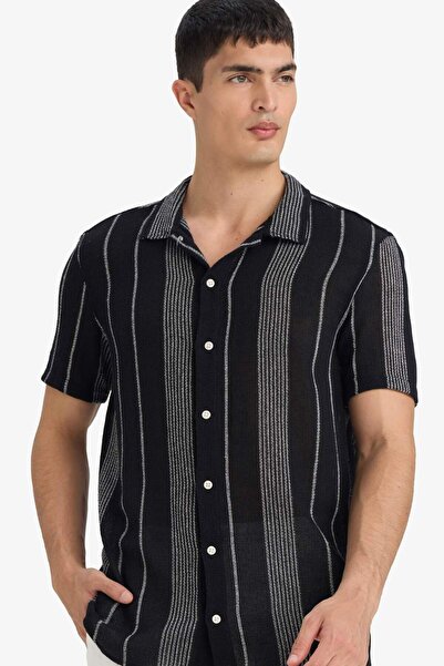 DeFacto Reguläre Passform Sommer-Polokragen-Baumwoll-Kurzarmhemd D7662AX25SP