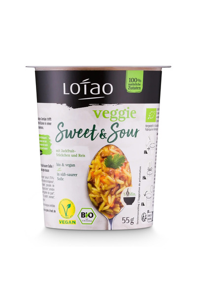 LOTAO Orez cu jackfruit si sos dulce-acrisor instant, bio, 55g,