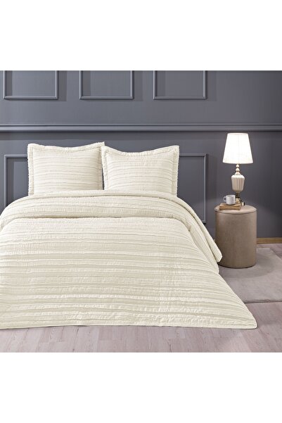 Linens Gorgeous Çift Kişilik Yatak Örtüsü Seti Beyaz