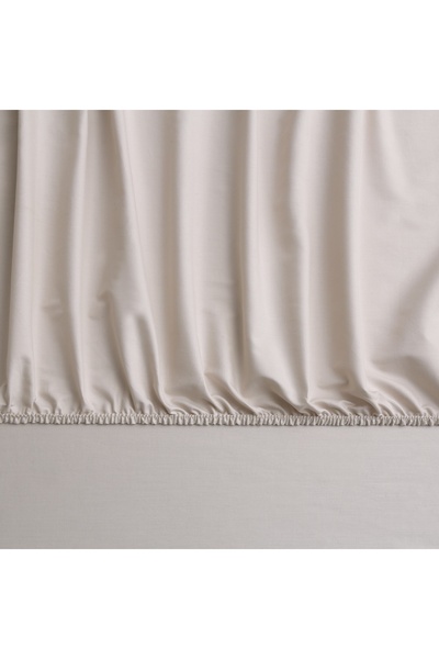 Linens Mix&Match Cotton Satin Superking Size Fitted Sheet Stone