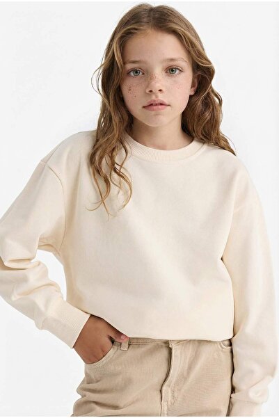 DeFacto Dívčí mikina Relax Fit Kulatý výstřih Basic Jednoduchá Školní Sweatsh...