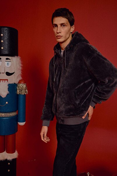 DeFacto Water Repellent O Oversized Fit Wide Fit K Hooded Double-Sided Zippered Pocket Jacket F5721Ax25Wn