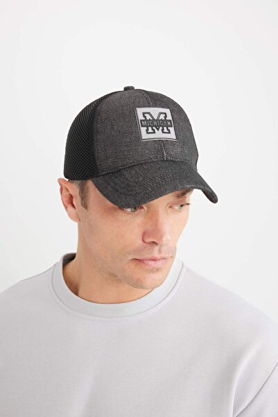 DeFacto Erkek Etiket Baskılı Jean Beyzbol Basketbol Şapkası B7556AX24SM