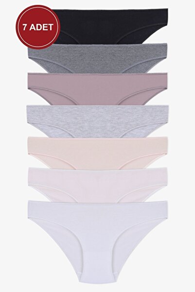 koza iç giyim Kadın 7'li İzsiz İnce Lastikli Külot