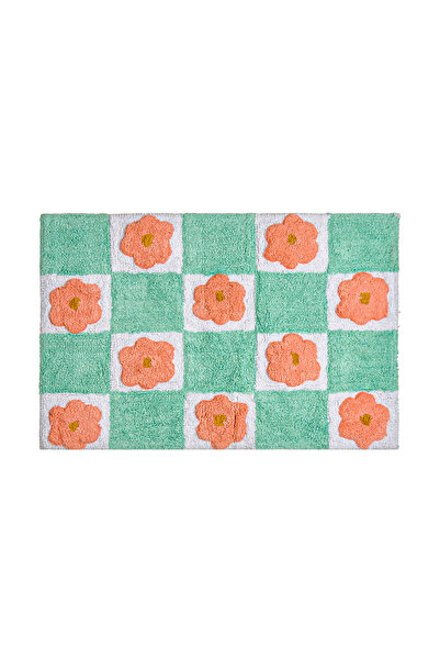 Evidea Covoraș de baie cu ciucuri Soft Tufting Line - Mint / Ecru - 60x90 cm