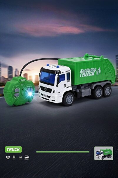 hak-iş oyuncak Uzaktan Kumandalı Işıklı Şarjlı Çöp Kamyonu - Temizlik Aracı Seti