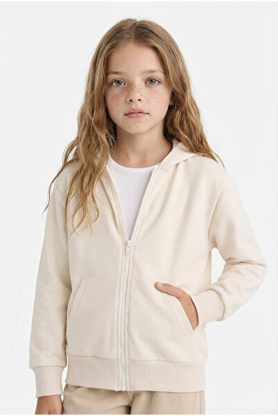 DeFacto Mädchen Basic Plain Kapuzenpullover Schule Reißverschluss Sweatshirt C8110A825AU