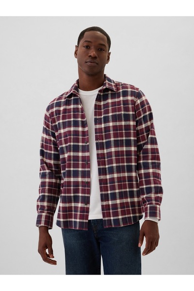 GAP Erkek Kırmızı Standart Kesim Flanel Gömlek